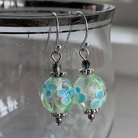 SET,Sterling Silver freshwater pearl Amazonite Necklace and earrings - Picture 3 of 9